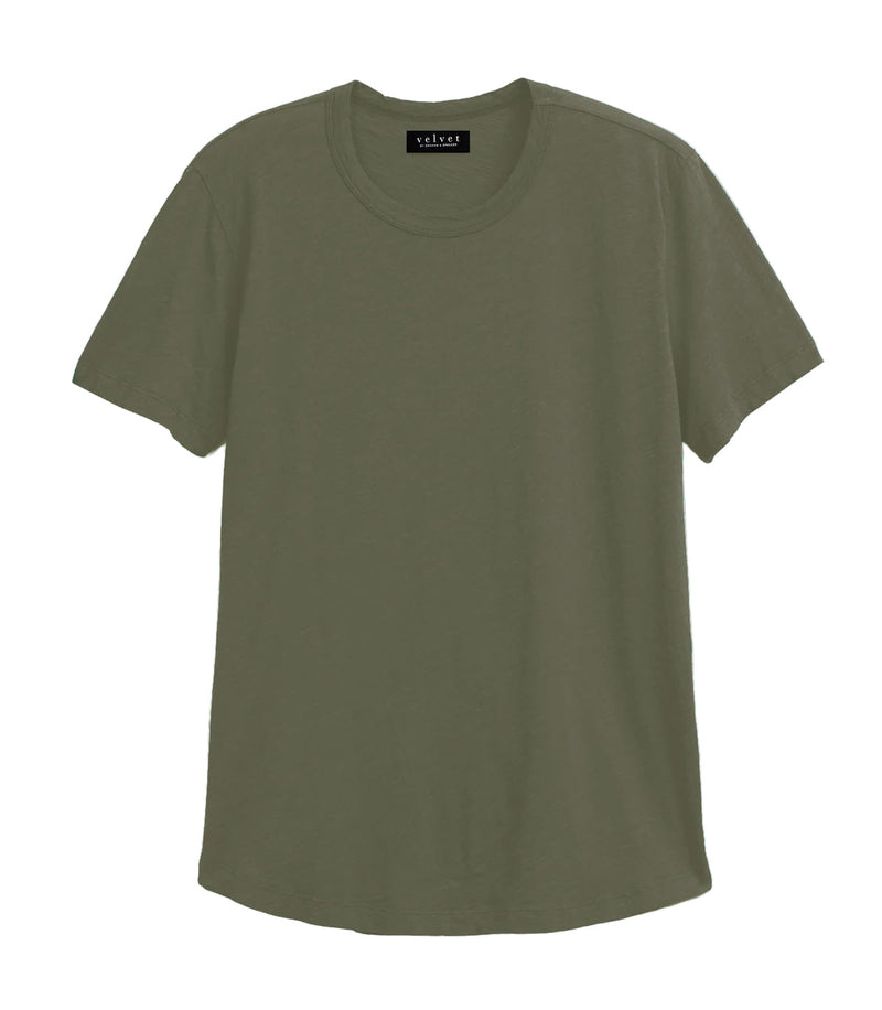 Velvet by Graham & Spencer Amaro Crew Neck Textured Slub Cotton T-Shirt