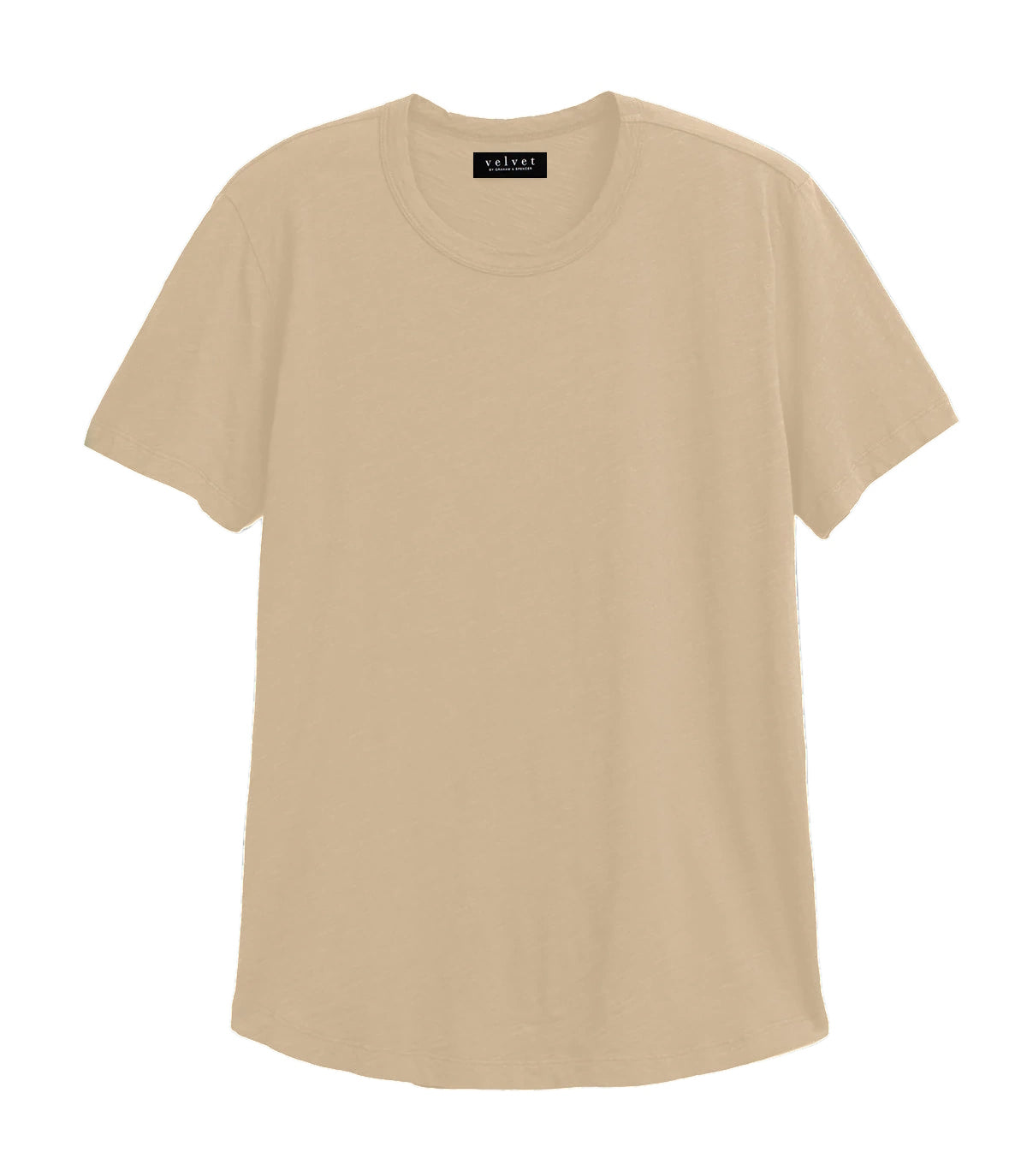 Velvet by Graham & Spencer Amaro Crew Neck Textured Slub Cotton T-Shirt