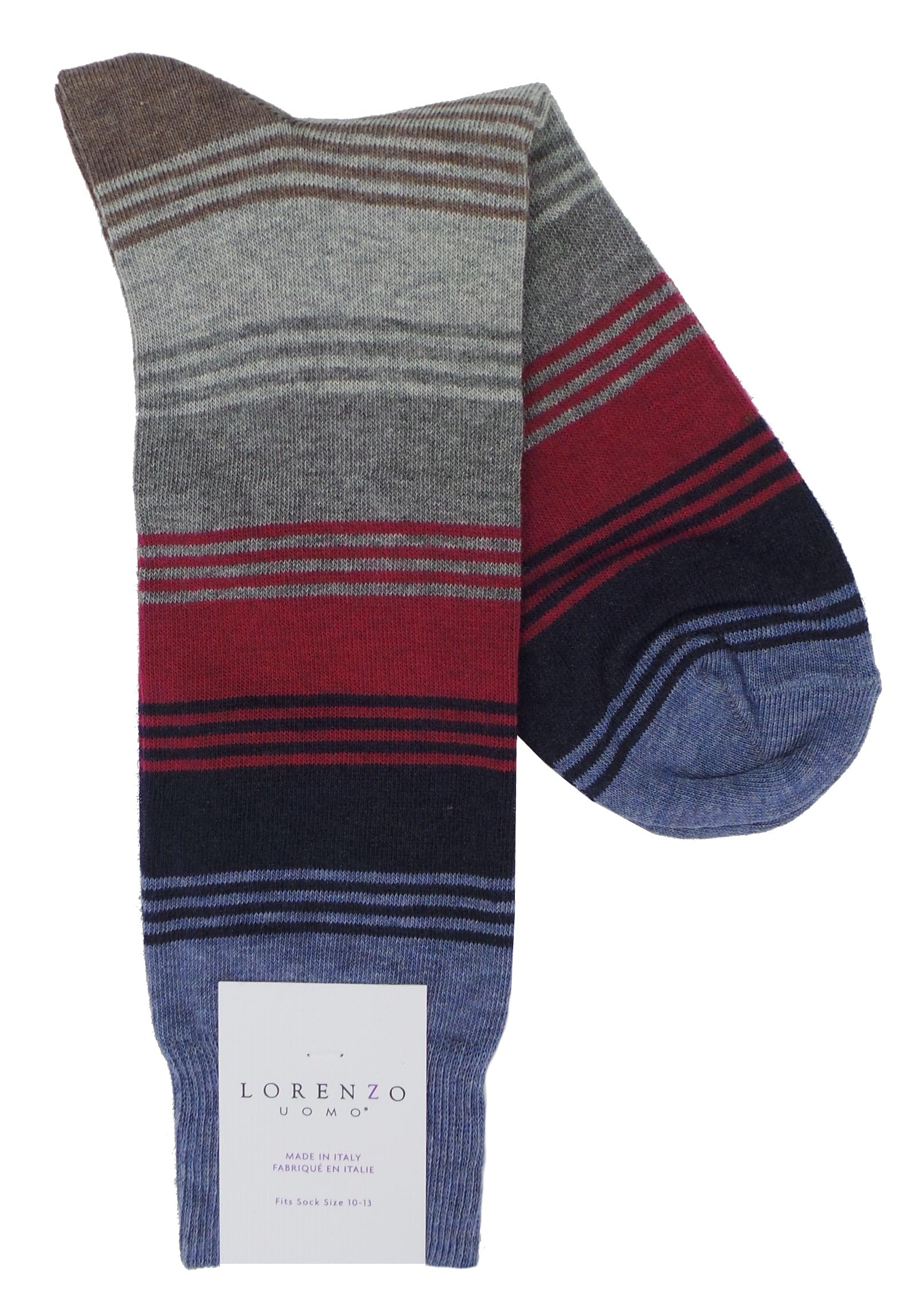 Lorenzo Uomo Triple Stripe Cotton Blend Socks