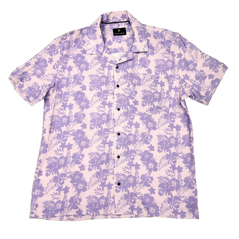 Vustra Linen Cotton Blend Floral Print SS Shirt