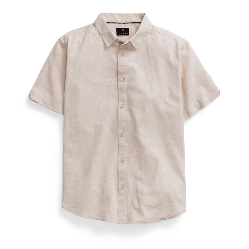 Vustra Lightweight Cotton Linen Solid SS Shirt