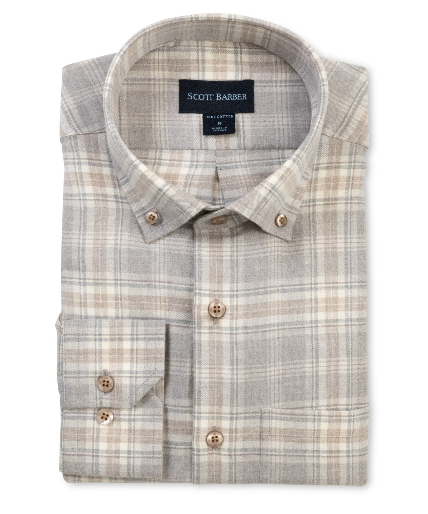 Scott Barber Essex Plaid Soft Brushed Cotton Shirt