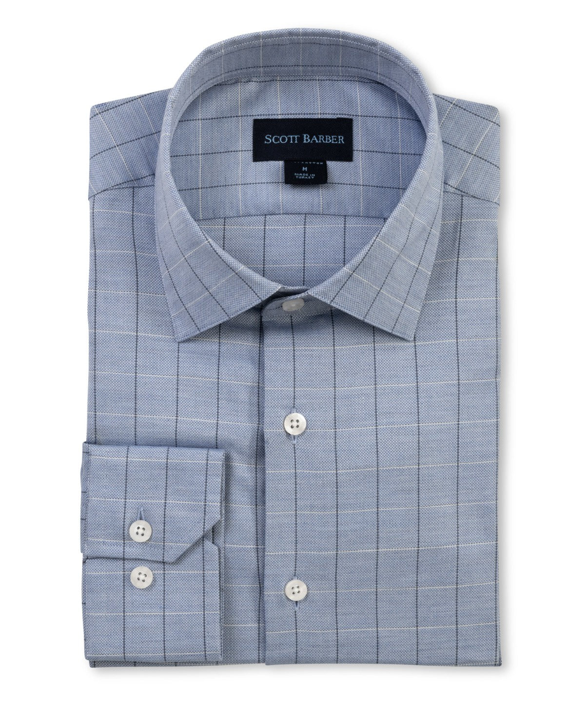 Scott Barber Melange Dobby Windowpane Shirt