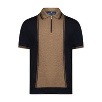 Luciano Visconti Wide Front Panel Knit Polo