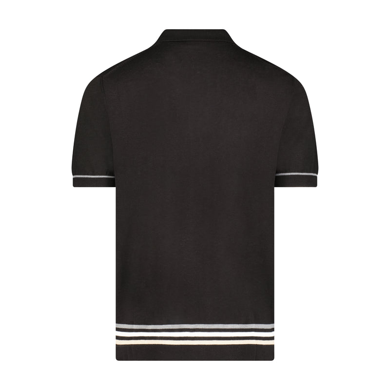 Luciano Visconti Tri Color Button Down Knit Polo