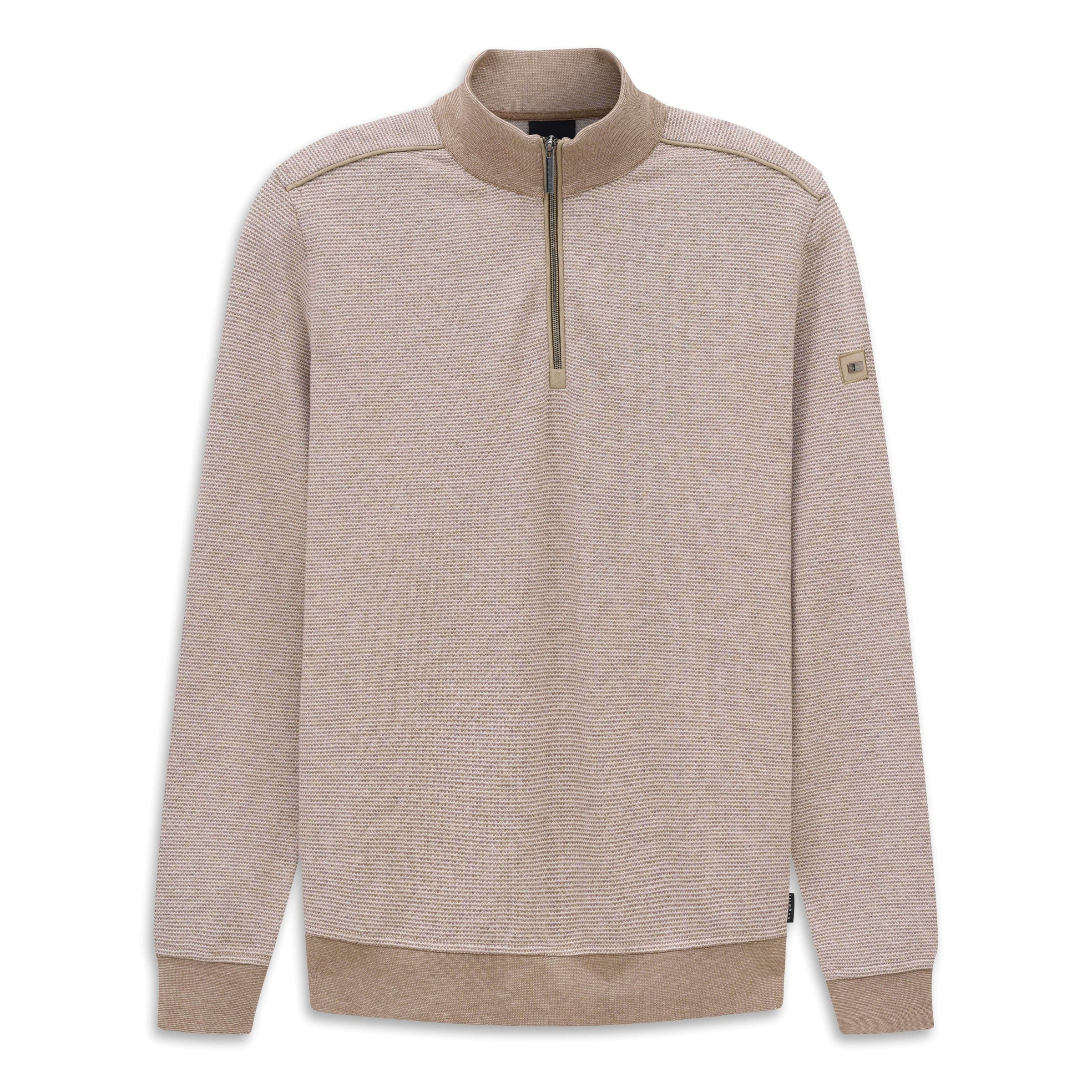 Bugatti Texture Knit Quarter Zip Mock Sweater