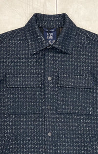 Stone Rose Knit Melange Houndstooth Shirt Jacket