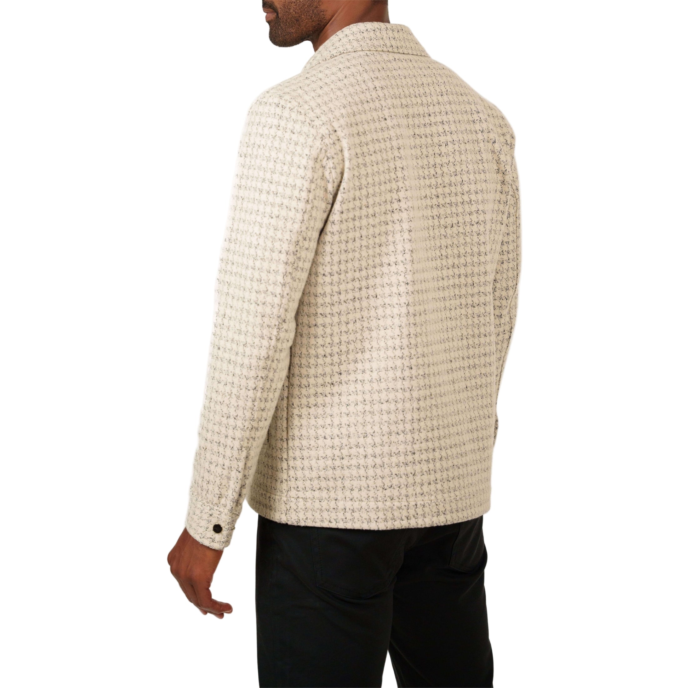 Stone Rose Knit Melange Houndstooth Shirt Jacket