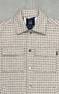 Stone Rose Knit Melange Houndstooth Shirt Jacket