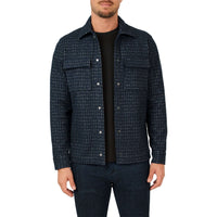Stone Rose Knit Melange Houndstooth Shirt Jacket