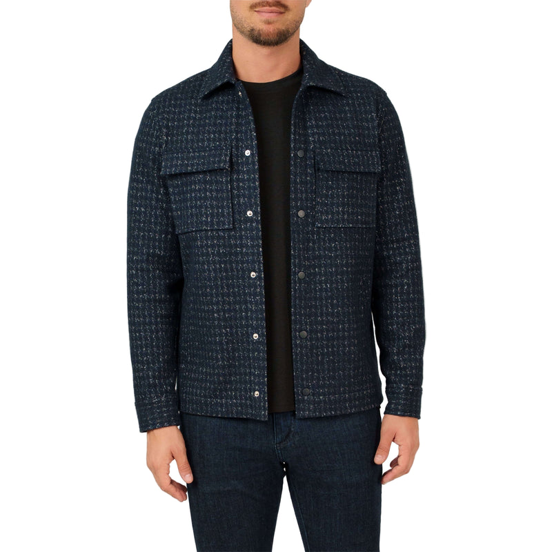 Stone Rose Knit Melange Houndstooth Shirt Jacket