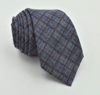 Ruth Graves Silk Wool Blend Windowpane Pattern Tie