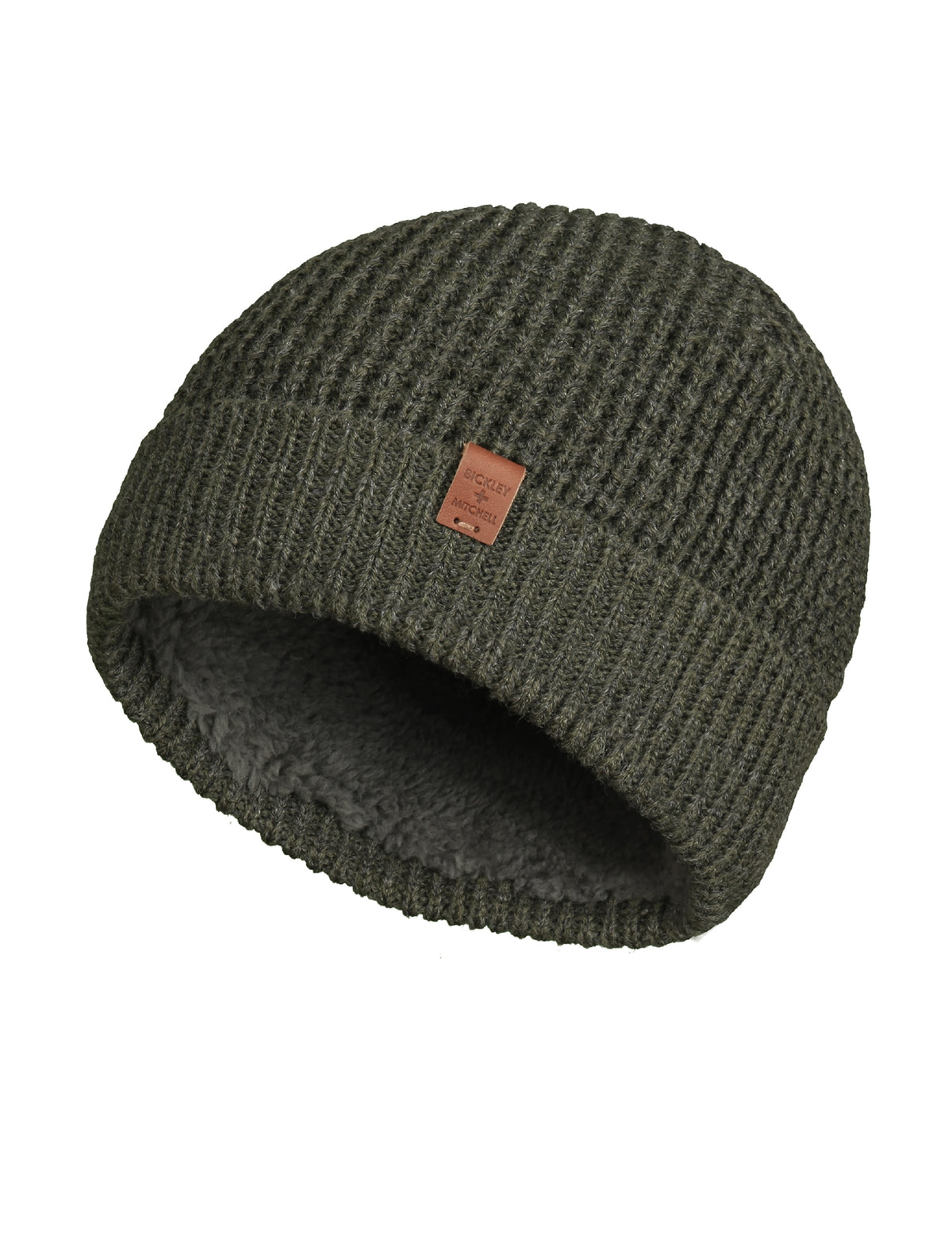 Bickley + Mitchell Sherpa Lined Interior Thick Knit Cuffed Beanie