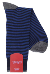 Marcoliani 3231 Pima Cotton Palio Stripe Dress Socks