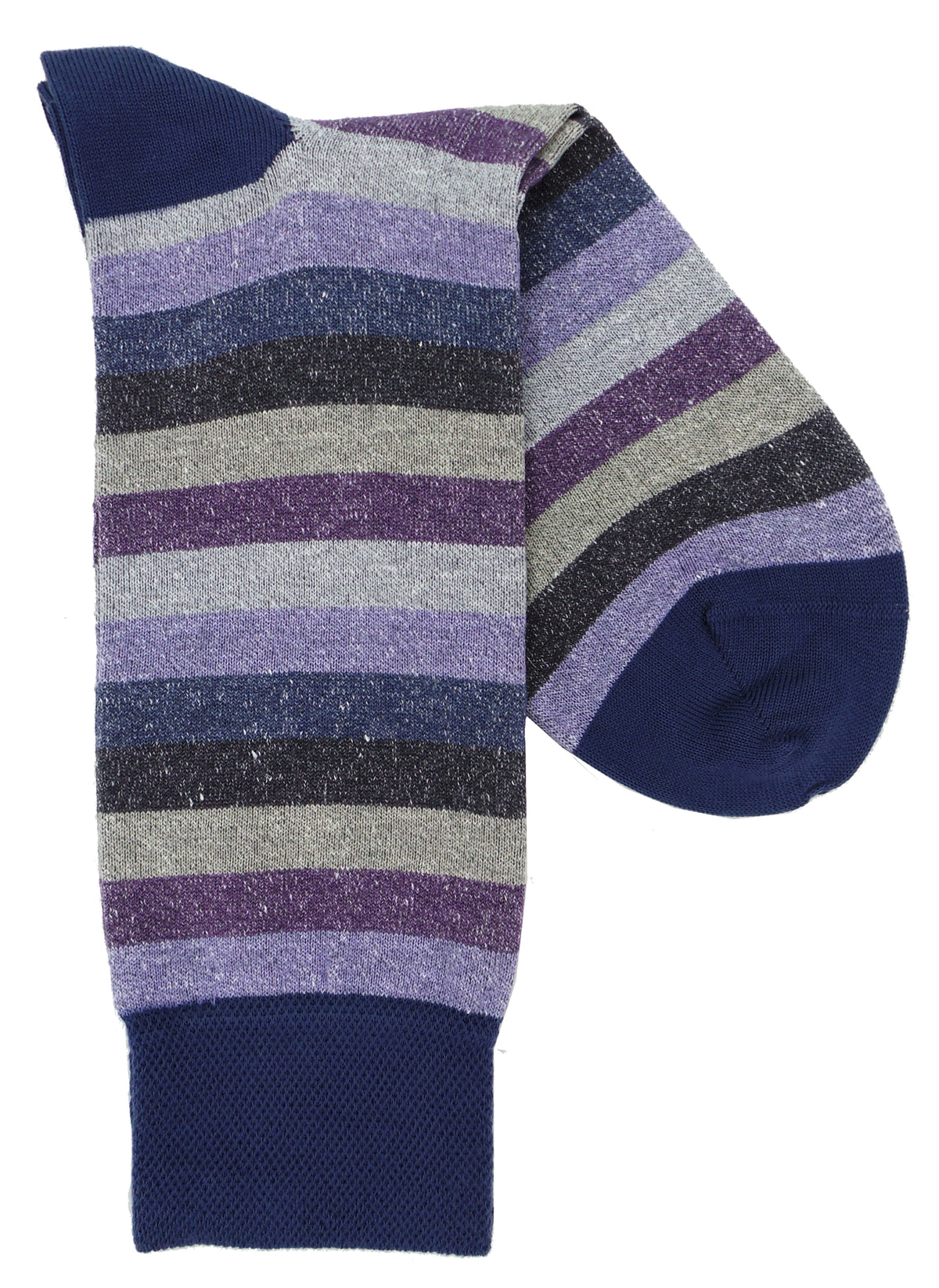 Marcoliani 4123 Tonal Stripe Linen Cotton Blend Socks