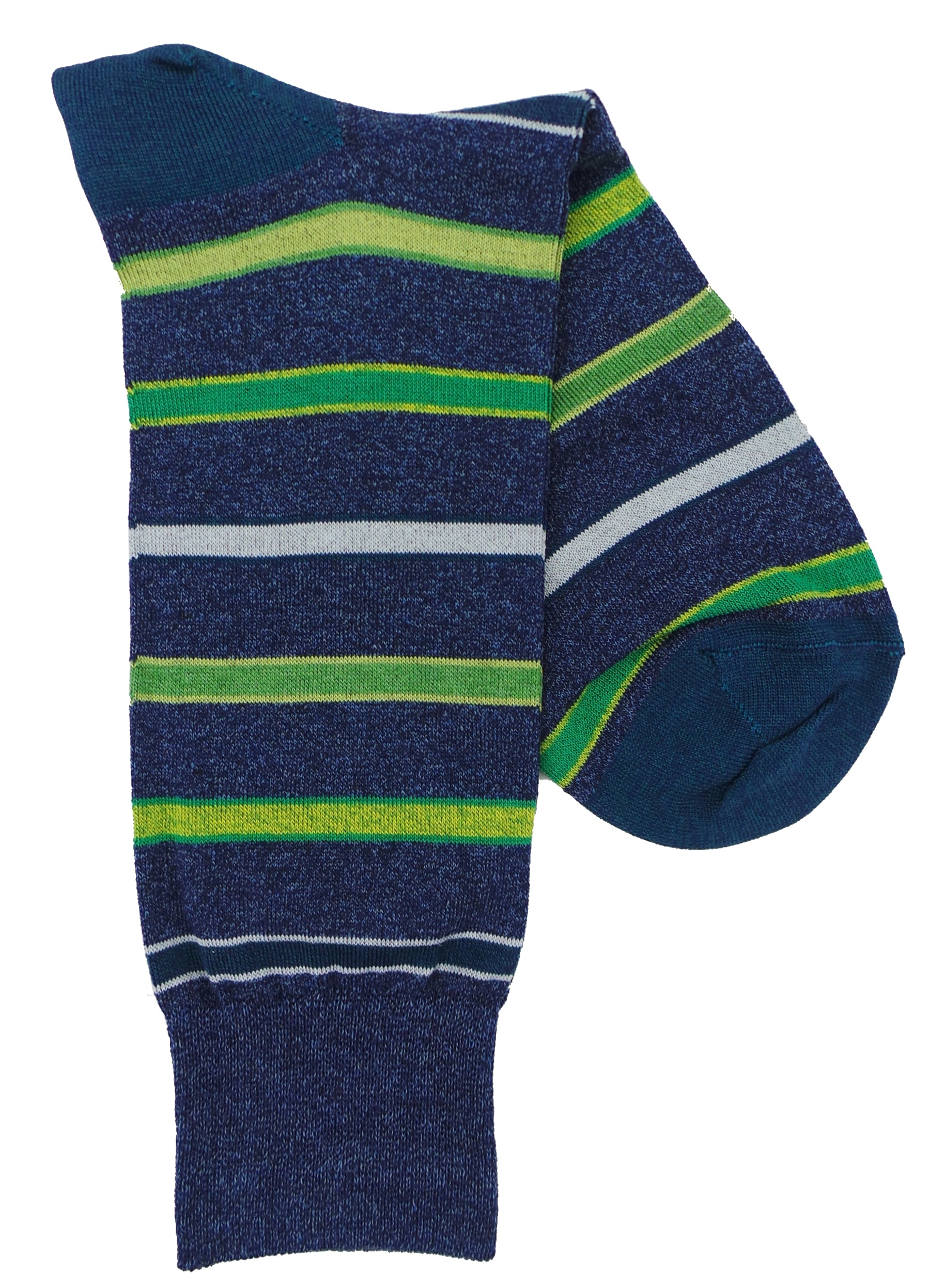 Lorenzo Uomo Bold Heather Stripe Cotton Blend Socks