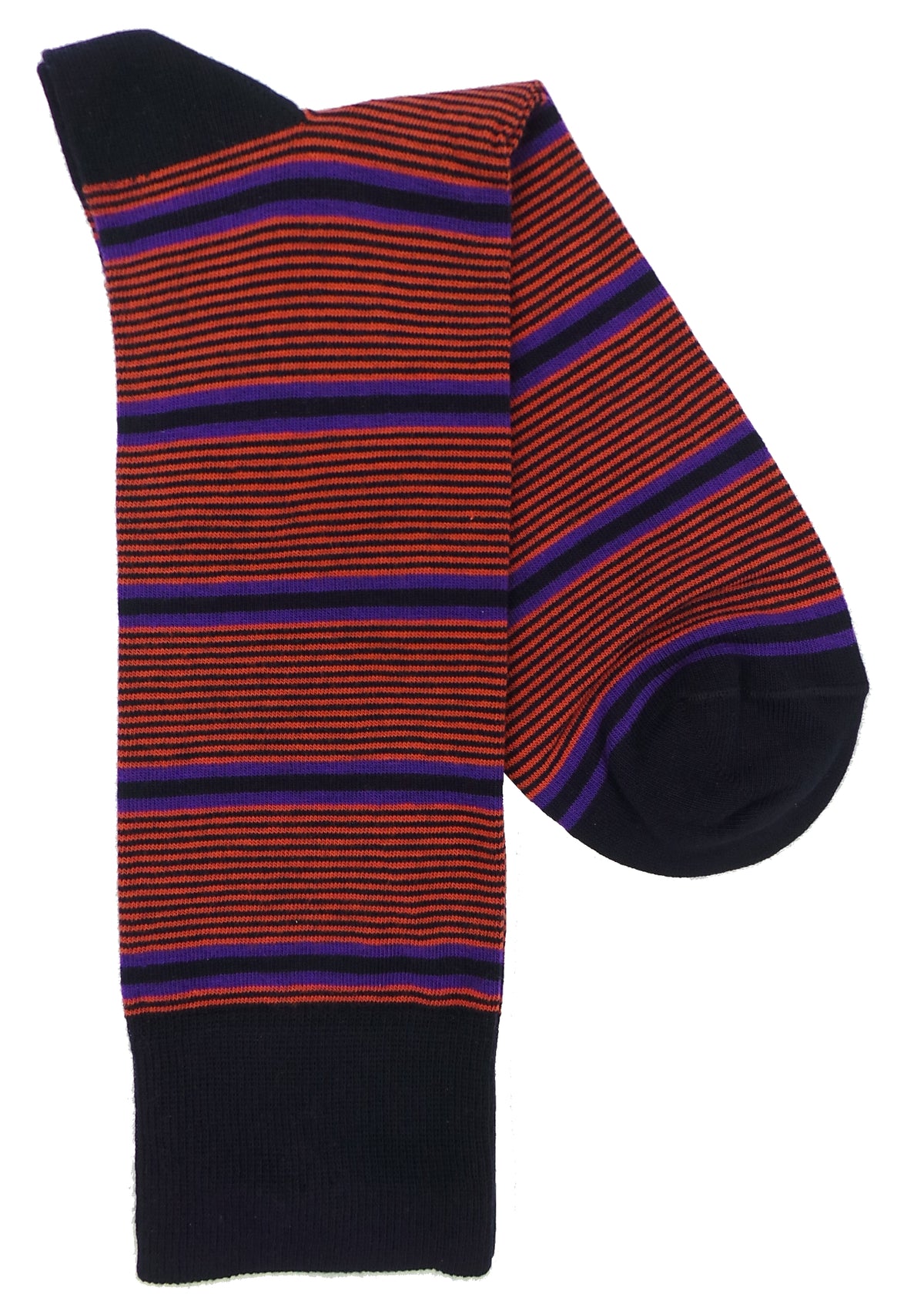 Lorenzo Uomo Mixed Stripe Cotton Blend Socks