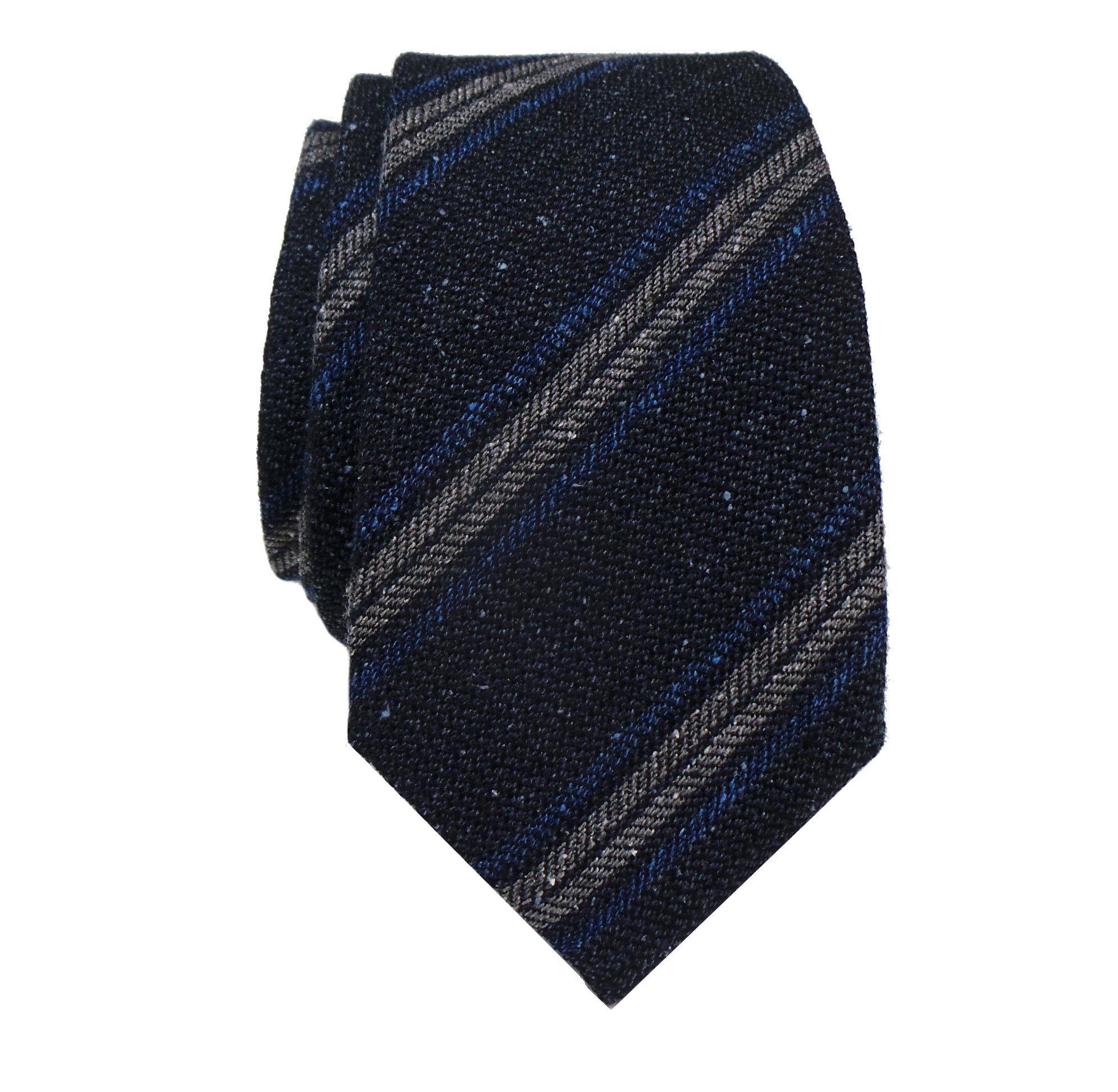 Ruth Graves Striped Silk Wool Blend Tie