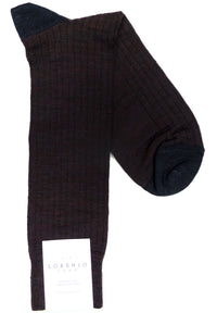 Lorenzo Uomo Merino Blend Ribbed Dress Socks