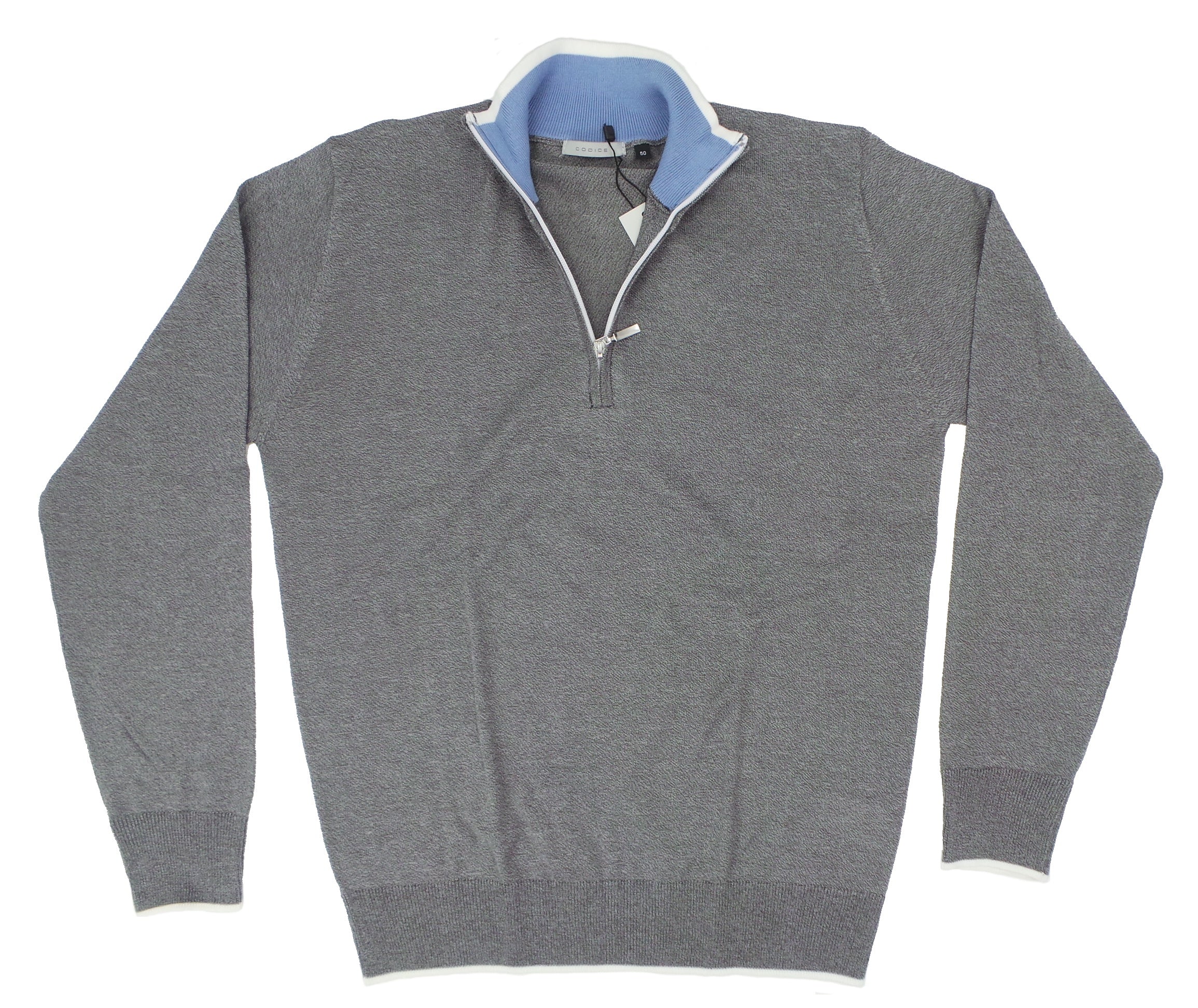 Codice Lightweight Fine Gauge Cotton 1/4 Zip LS Crew