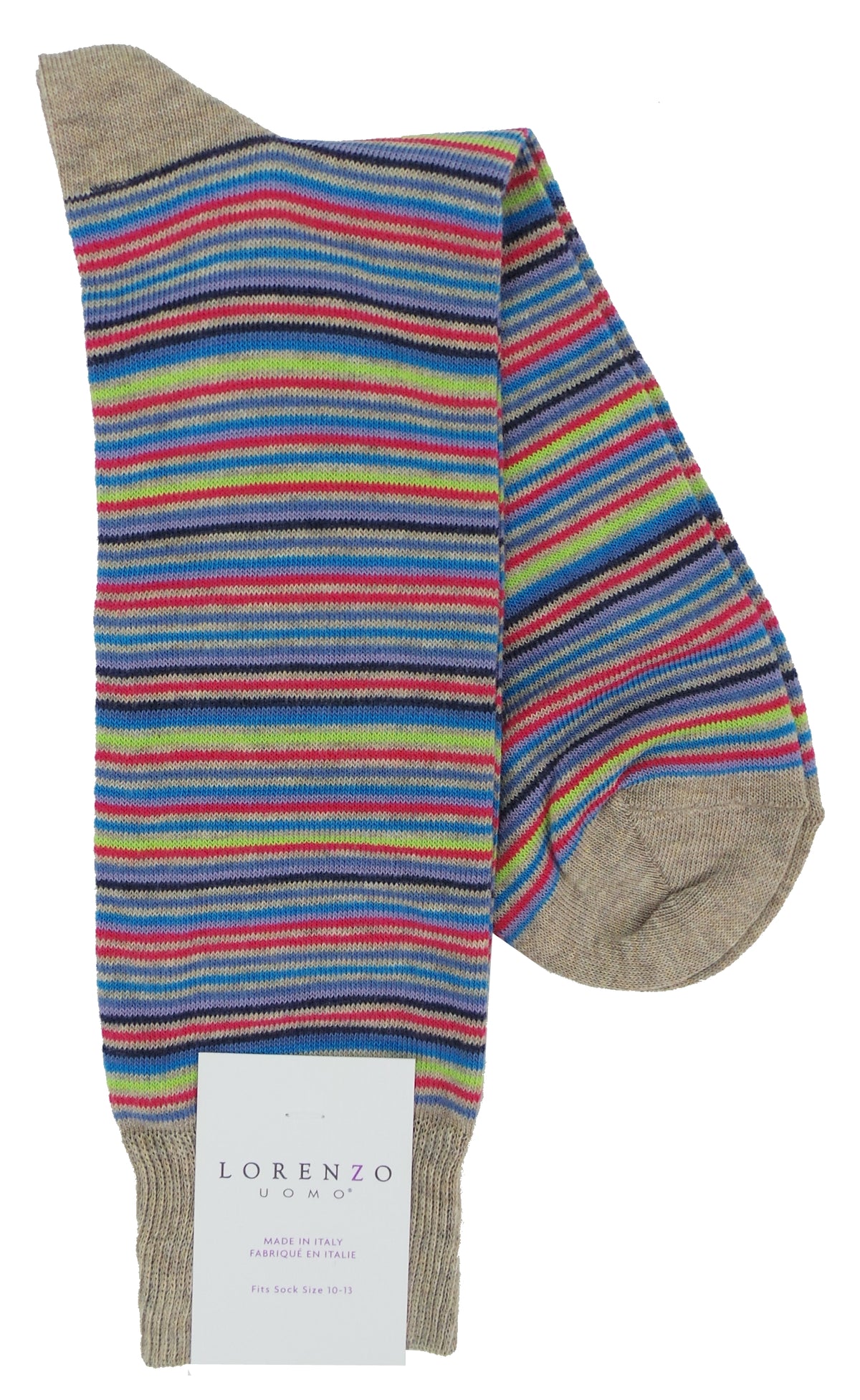 Lorenzo Uomo Thin Stripe Cotton Blend Socks