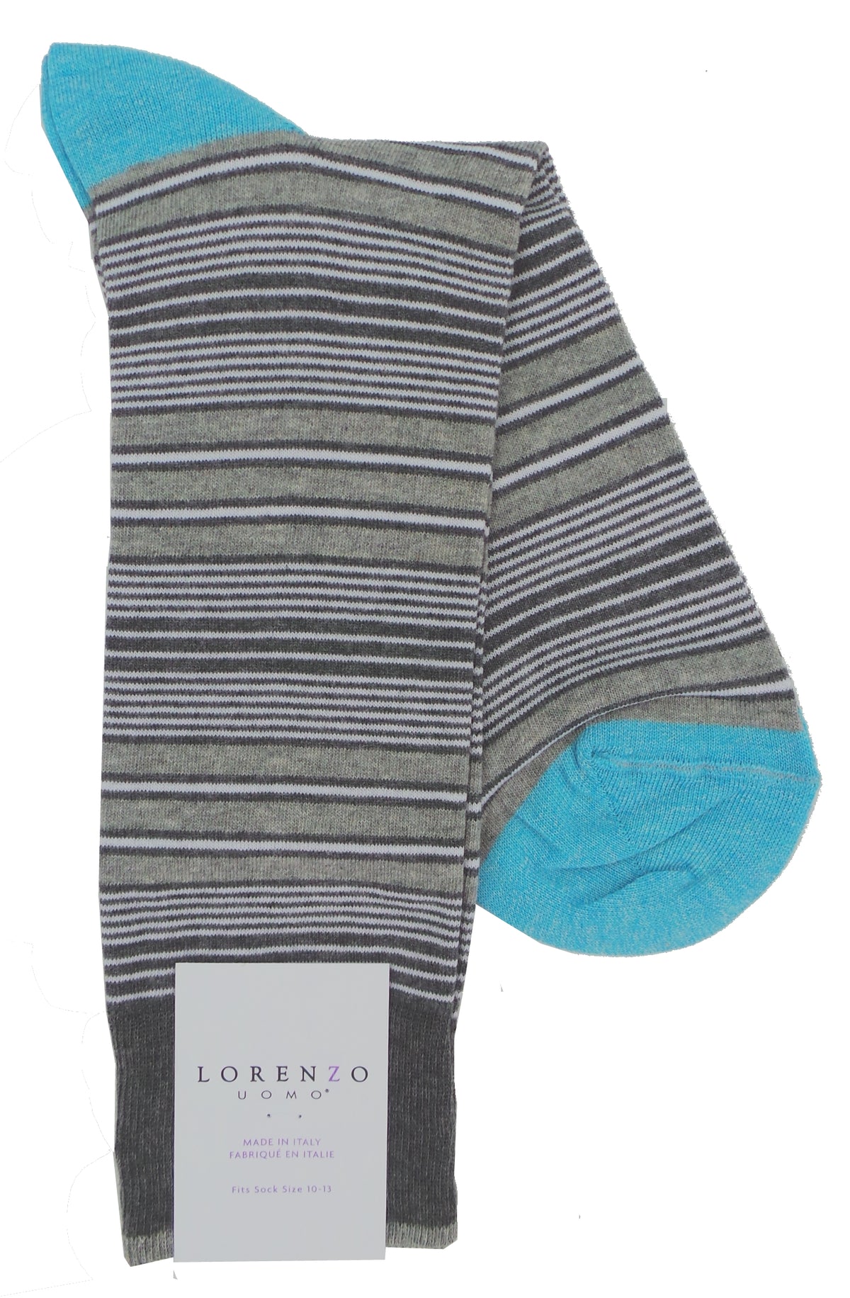 Lorenzo Uomo Stripe Pattern Cotton Blend Socks