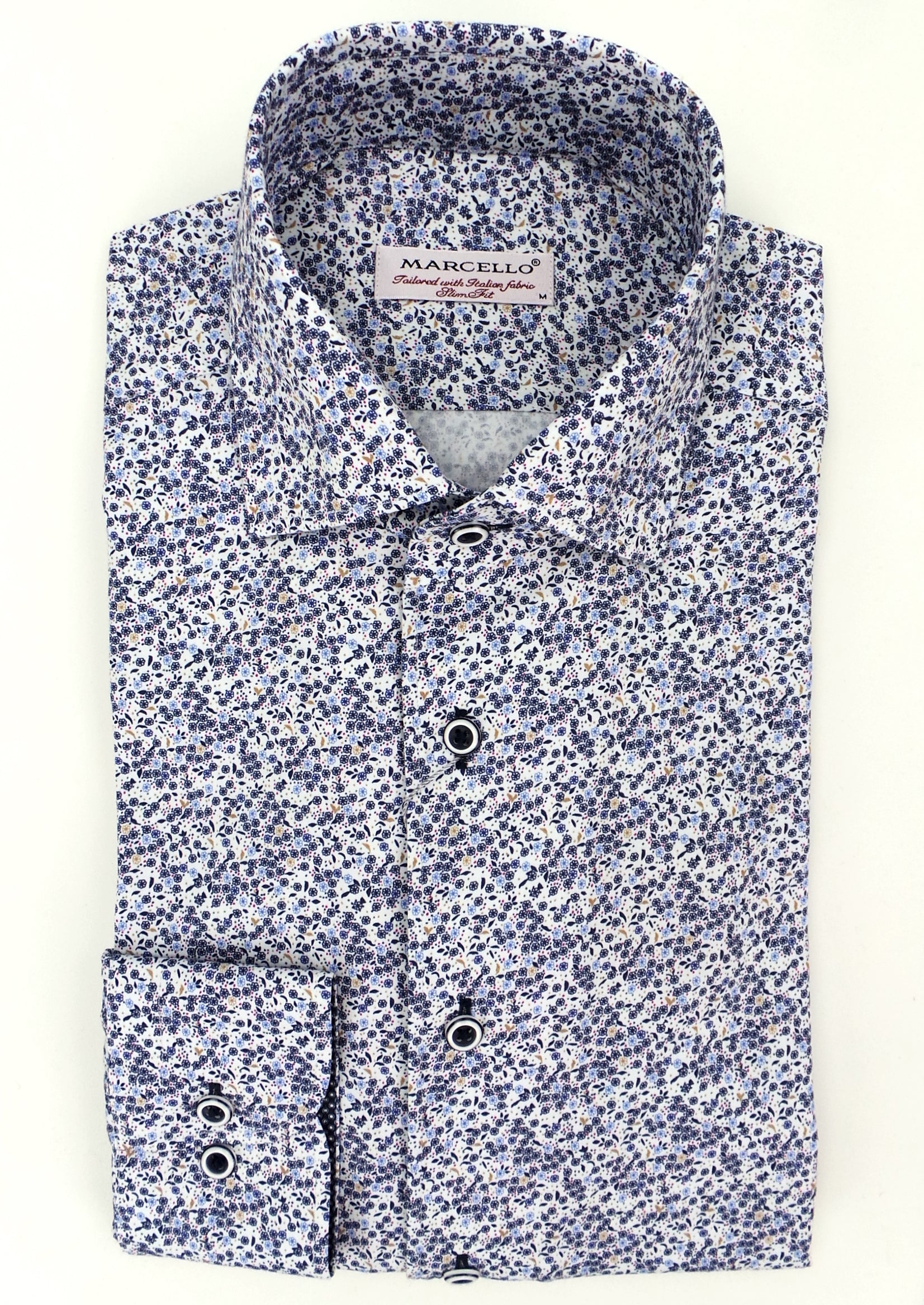 Marcello Sport Slim Fit Roll Collar Shirt