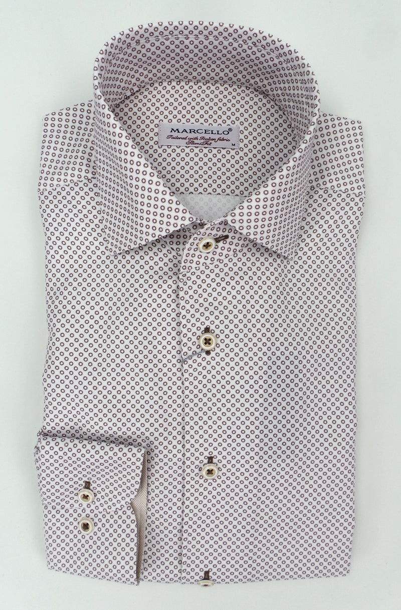 Marcello Sport Slim Fit Roll Collar Shirt