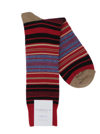 Lorenzo Uomo Multi Stripes Cotton Blend Socks
