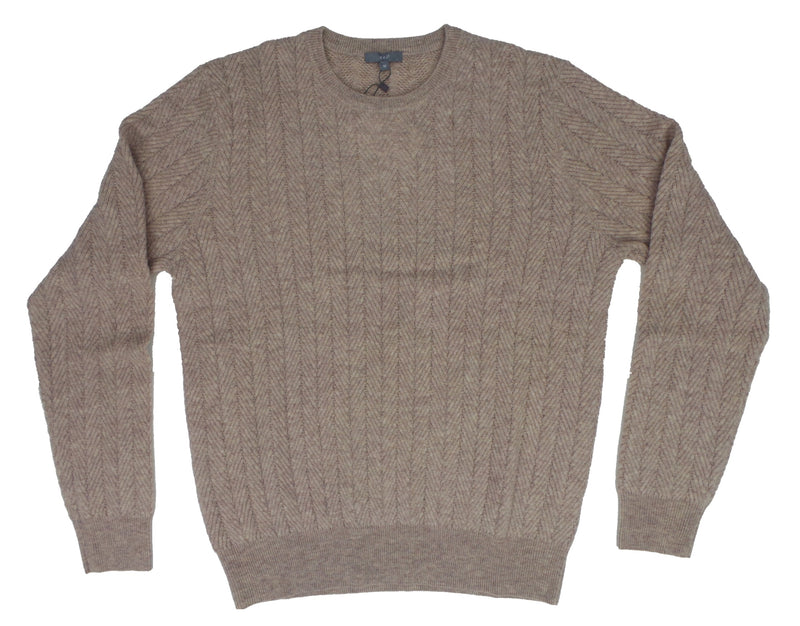 Kier + J Herringbone Weave Wool Cashmere Blend Crew Neck Sweater