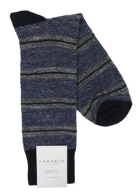 Lorenzo Uomo Duo Stripe Cotton Blend Socks