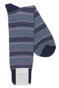 Lorenzo Uomo Wide Mille Righe Stripe Cotton Blend Socks