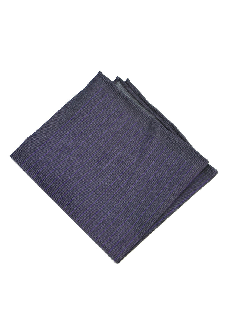 WRK Faint Stripe Purple Chambray Pocket Square