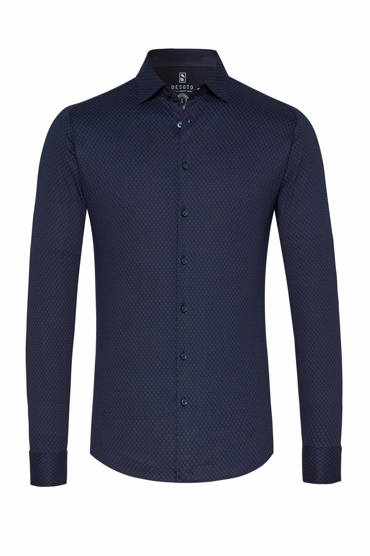 Desoto Geo Pattern Print Jersey Knit Shirt