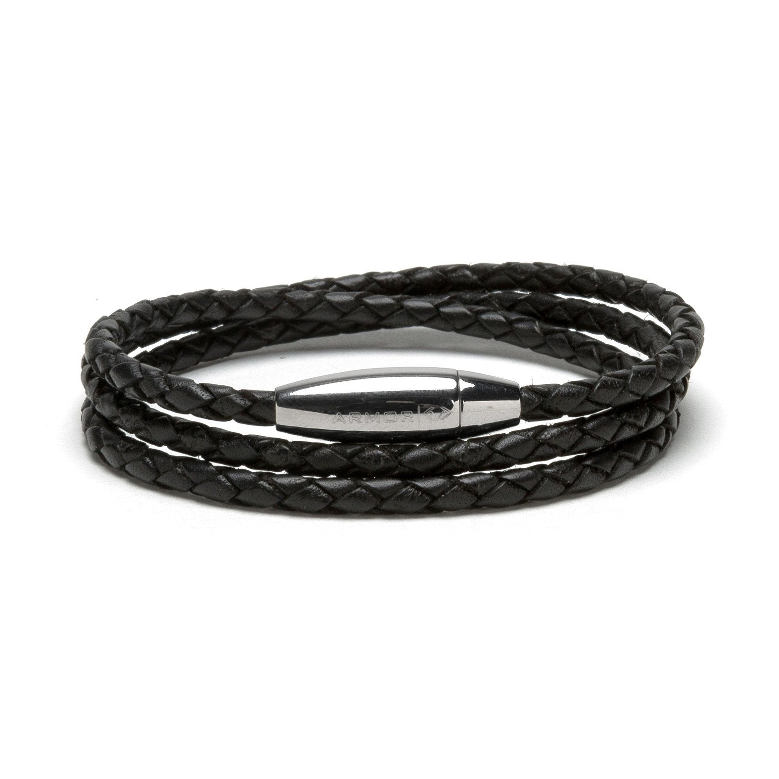 Kenton Michael Triple Wrap Braided Leather Bracelet
