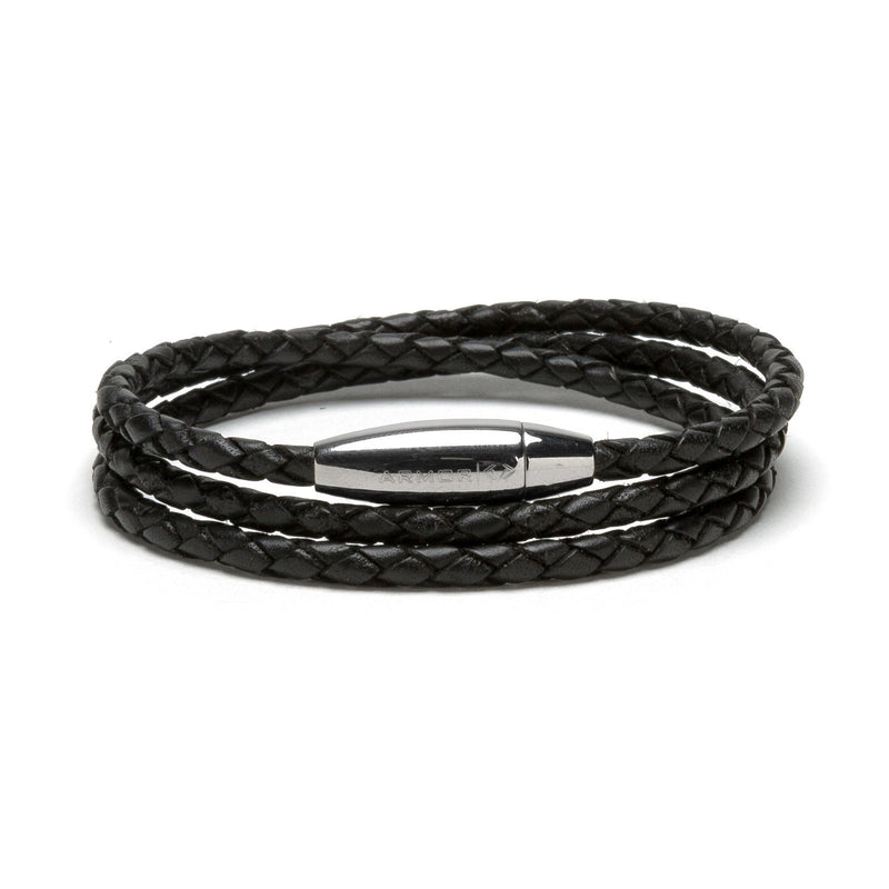 Kenton Michael Triple Wrap Braided Leather Bracelet