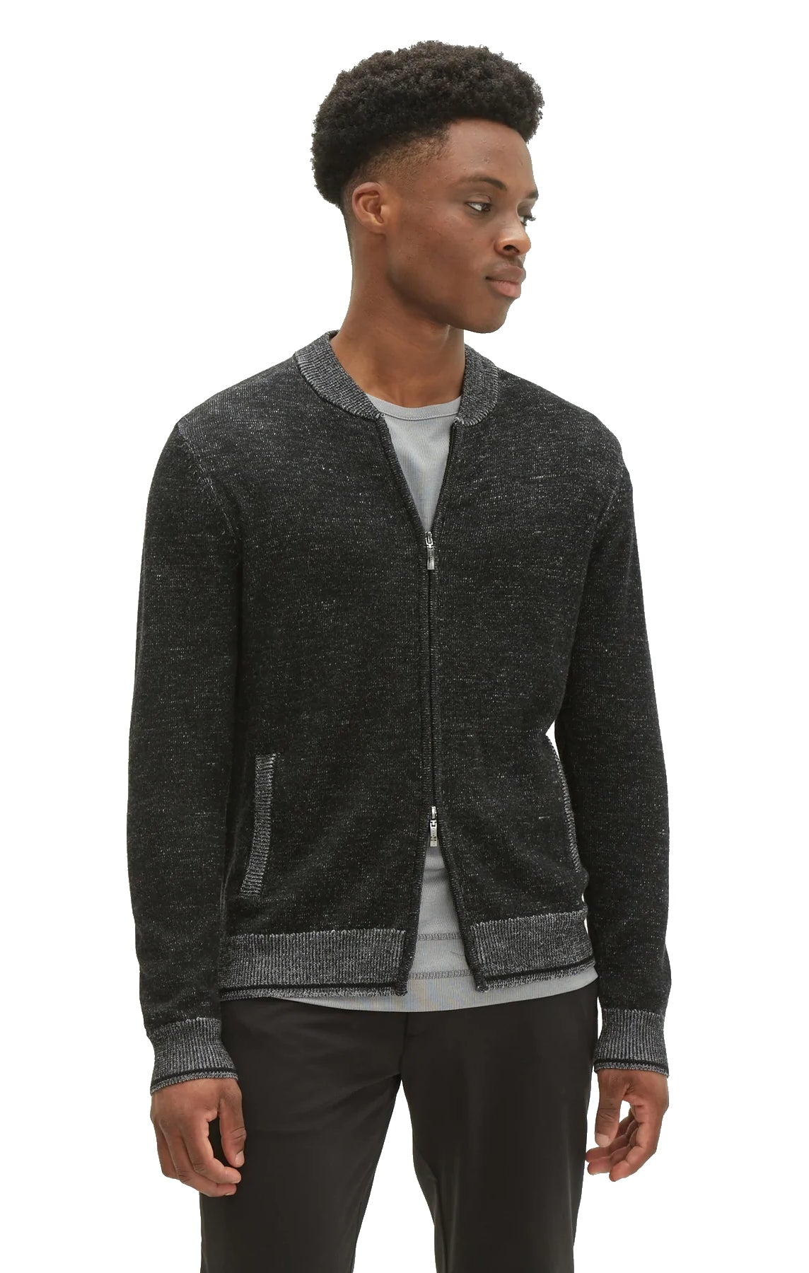 Men's Full Zip Merino Wool Sweater Jacket