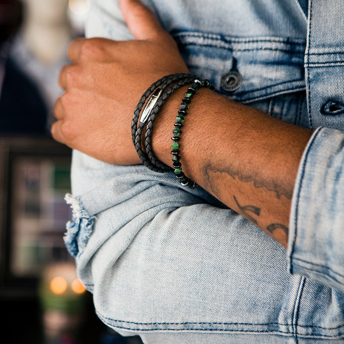 Kenton Michael Triple Wrap Braided Leather Bracelet – Seattle