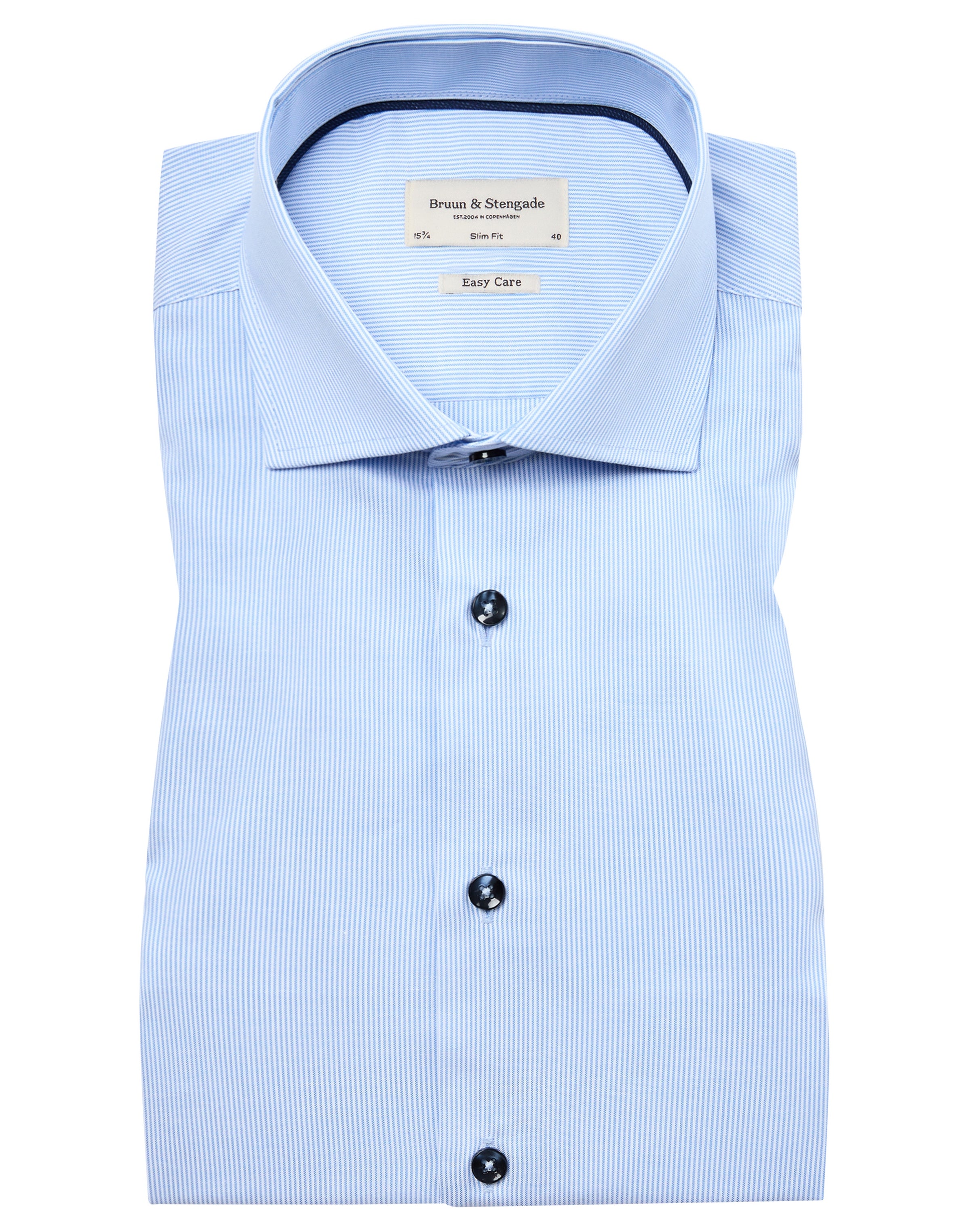 Bruun & Stengade Dane Slim Fit Subtle Stripe Woven Pattern Dress Shirt