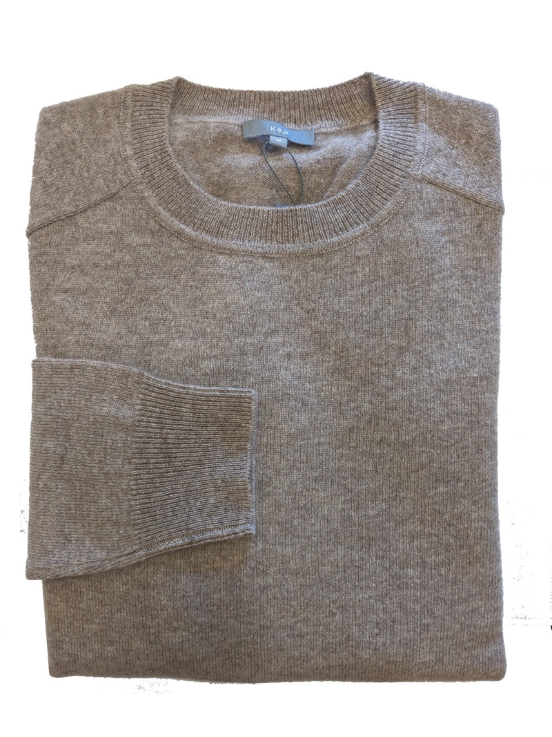 Kier + J All Cashmere Saddle Shoulder Crew Neck Sweater