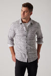 Raffi Print Pattern Aqua Cotton LS Shirt