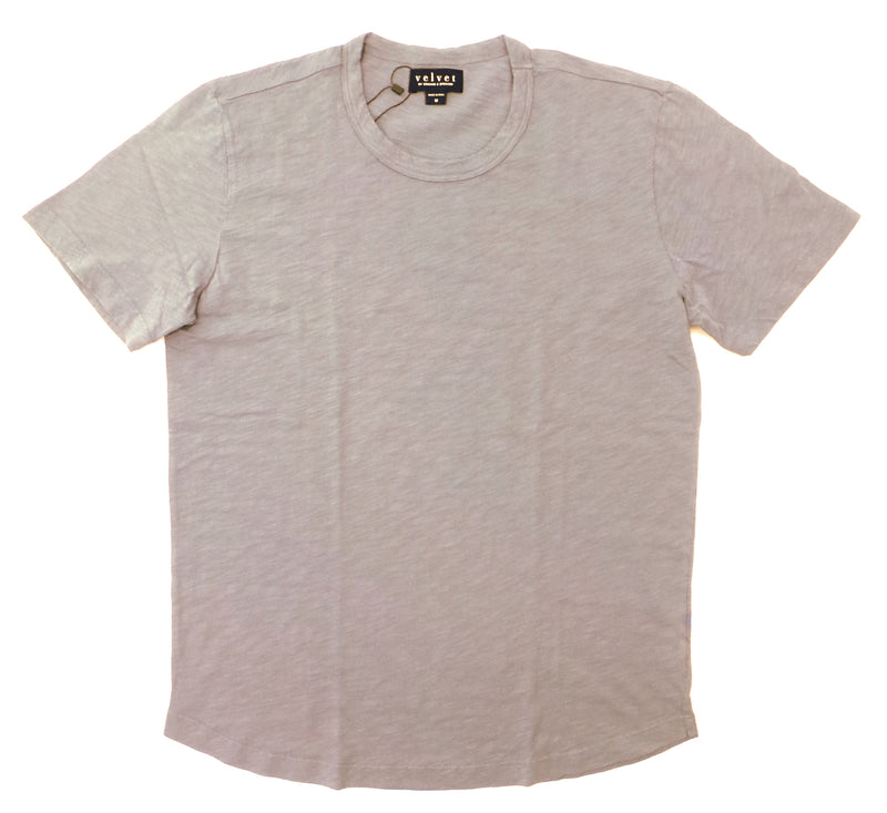 Velvet by Graham & Spencer Amaro Crew Neck Textured Slub Cotton T-Shirt
