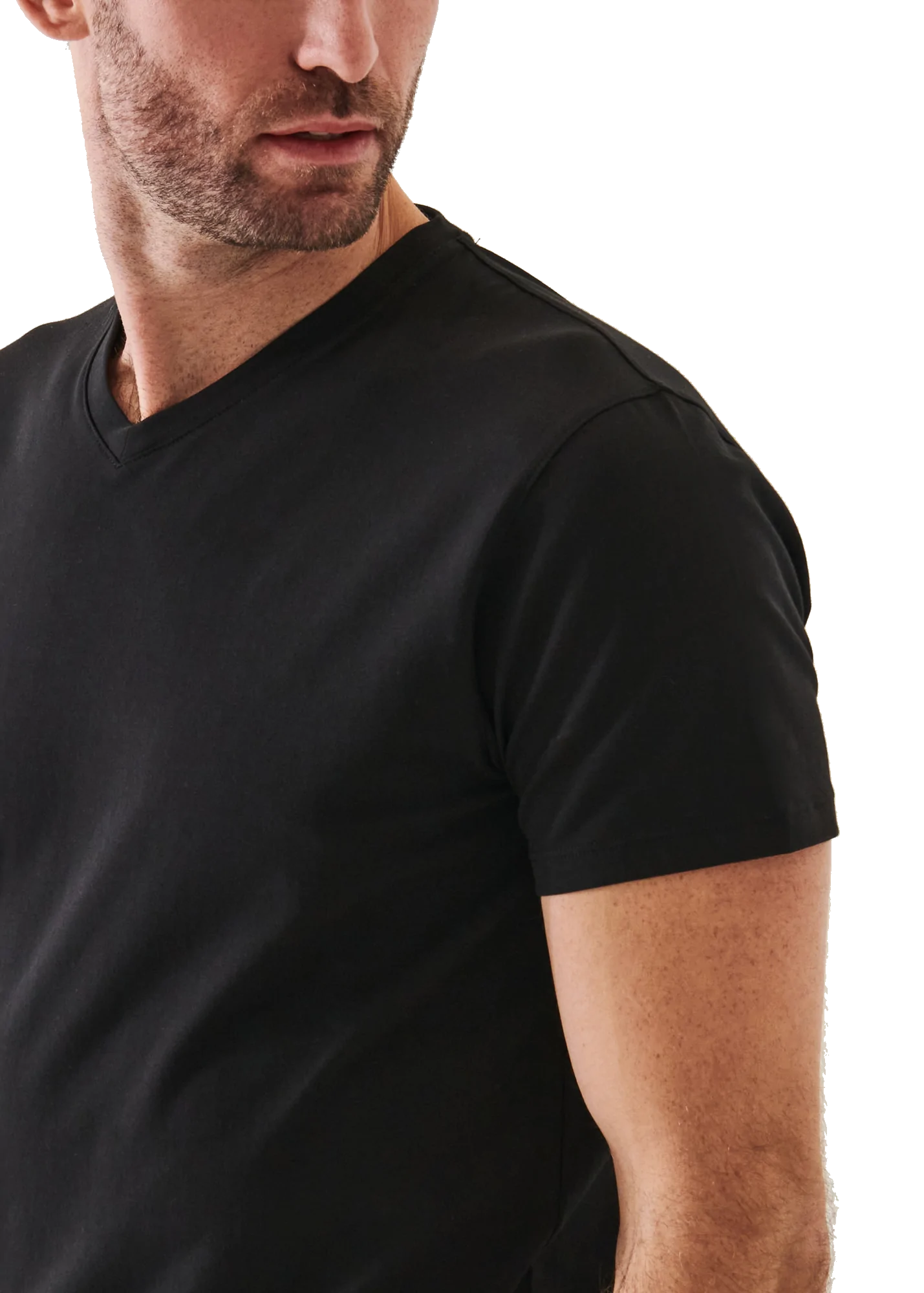 Patrick Assaraf Peruvian Pima Cotton Short Sleeve V-Neck T-Shirt