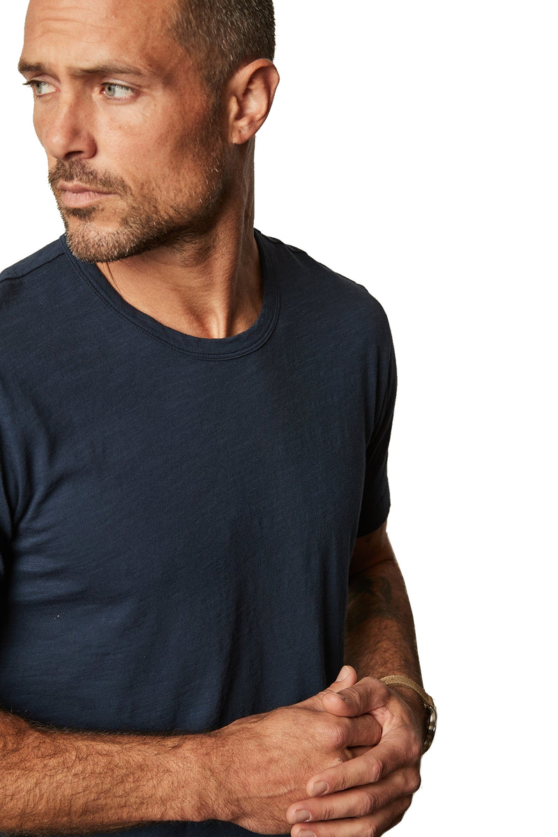 Velvet by Graham & Spencer Amaro Crew Neck Textured Slub Cotton T-Shirt