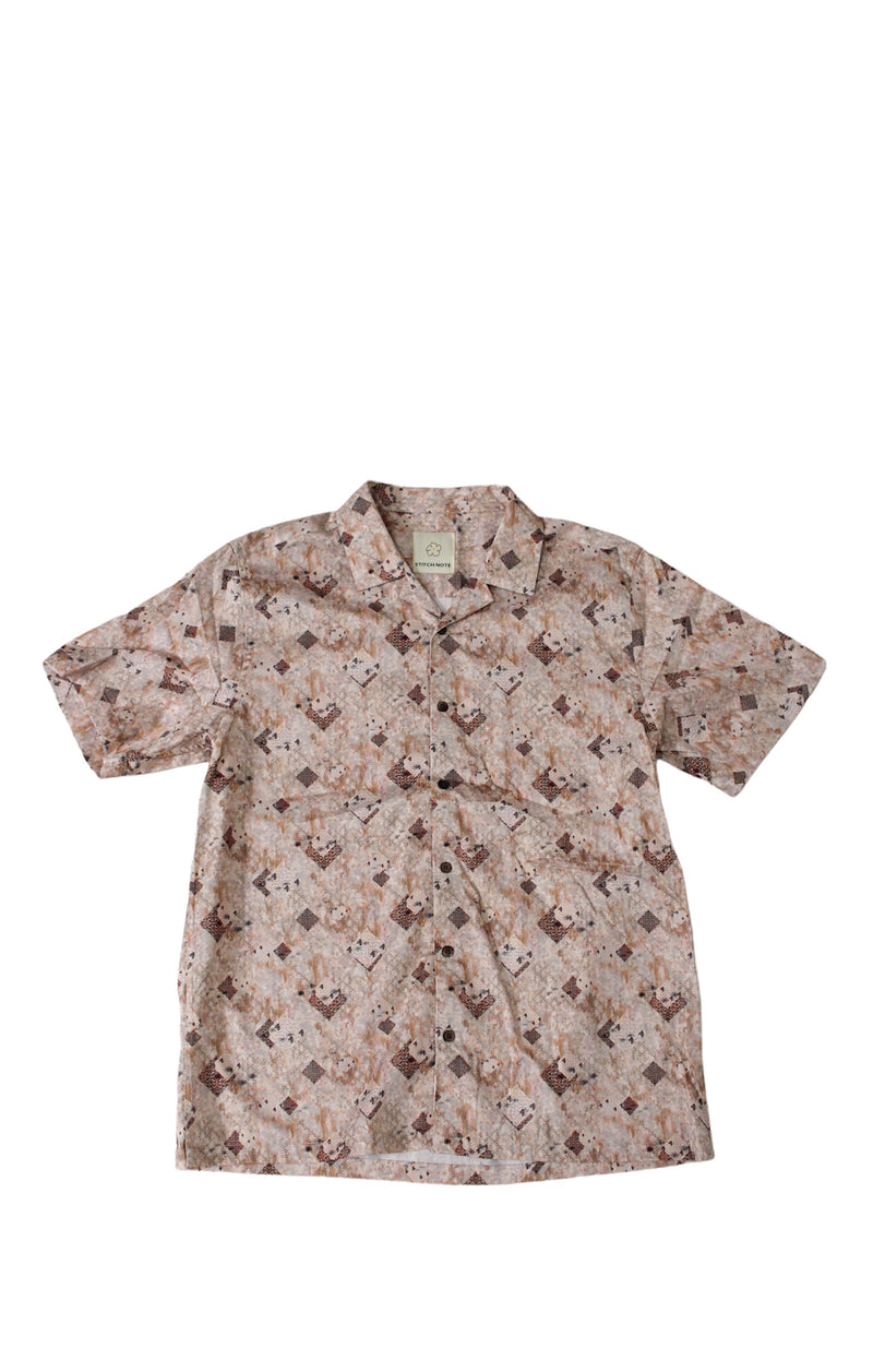 Stitch Note Lewis Geometric Print Cotton SS Shirt