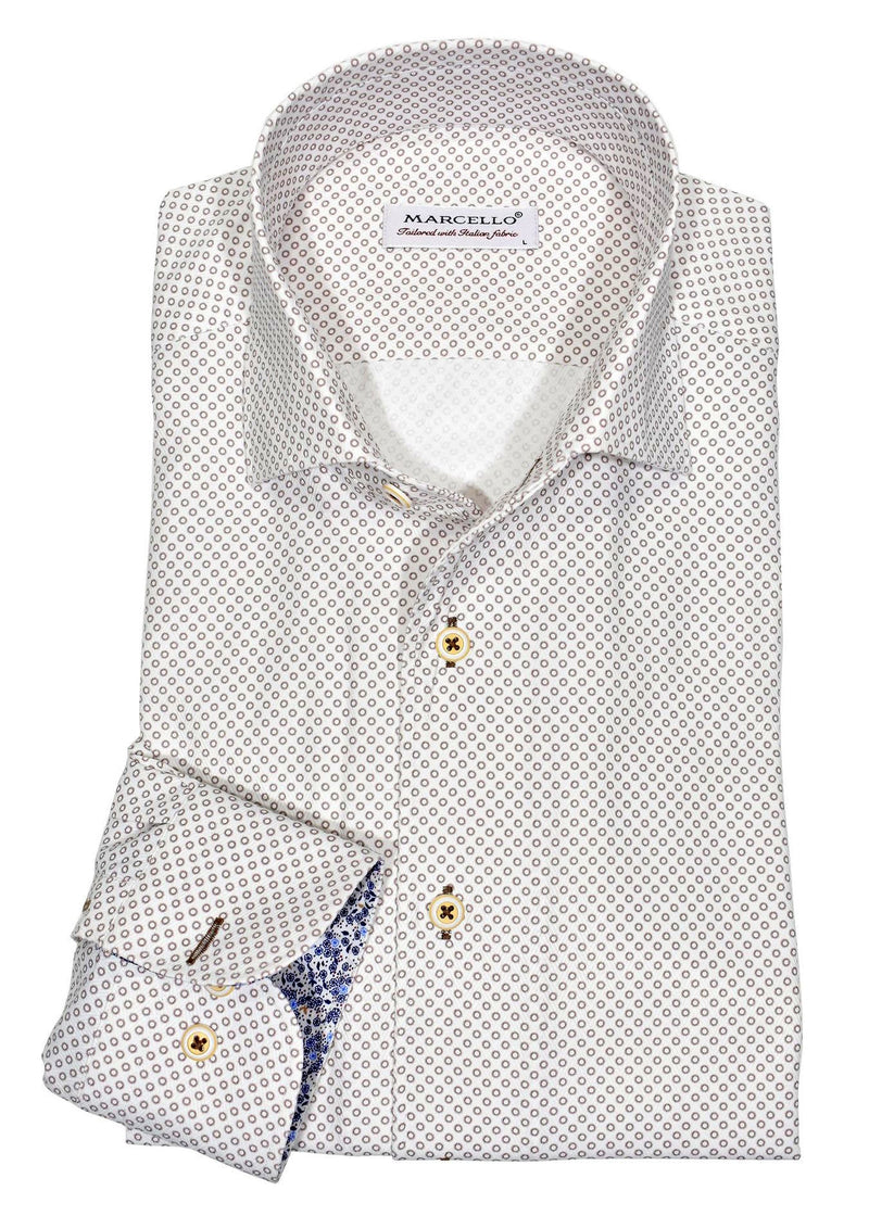 Marcello Sport Slim Fit Roll Collar Shirt