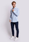 Bruun & Stengade Dane Slim Fit Subtle Stripe Woven Pattern Dress Shirt